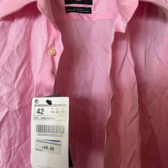 VINTAGE ZARA Pink Button-Up - Picture 3 of 3